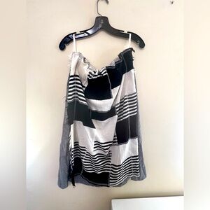 AVN Skirt Black, white and gray patchwork pattern